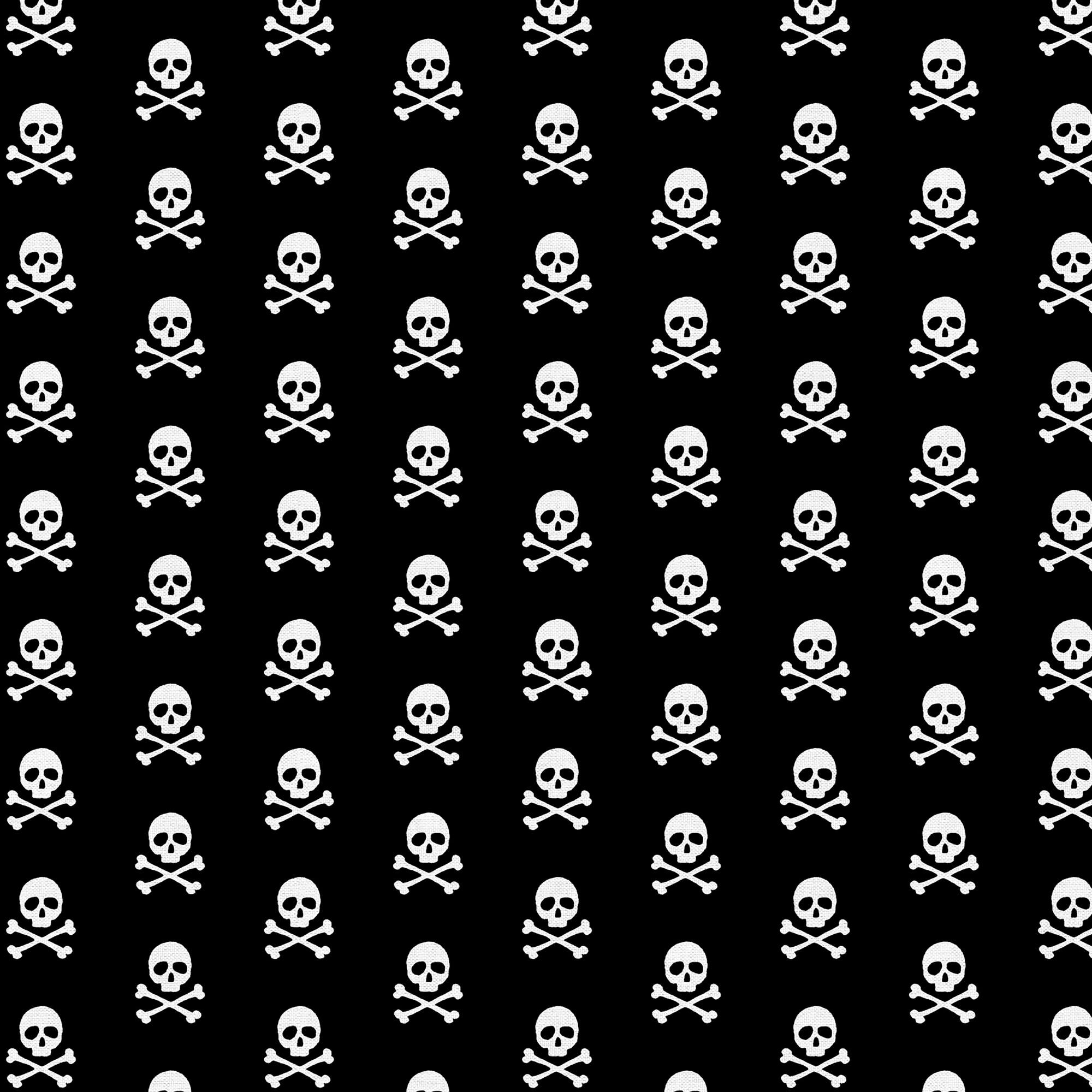 Fabric Editions Black Skulls Cotton Fabric